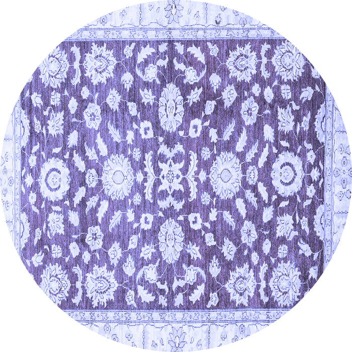 Round Oriental Blue Traditional Rug, abs3341blu
