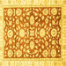 Square Machine Washable Oriental Yellow Traditional Rug, wshabs3341yw