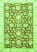 Machine Washable Oriental Green Traditional Area Rugs, wshabs3341grn