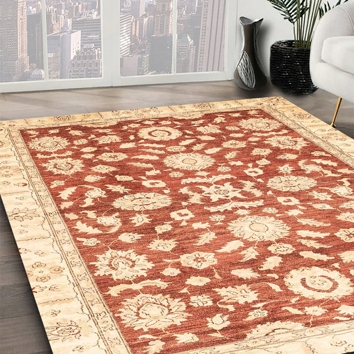 Machine Washable Abstract Sun Yellow Rug in a Family Room, wshabs3341