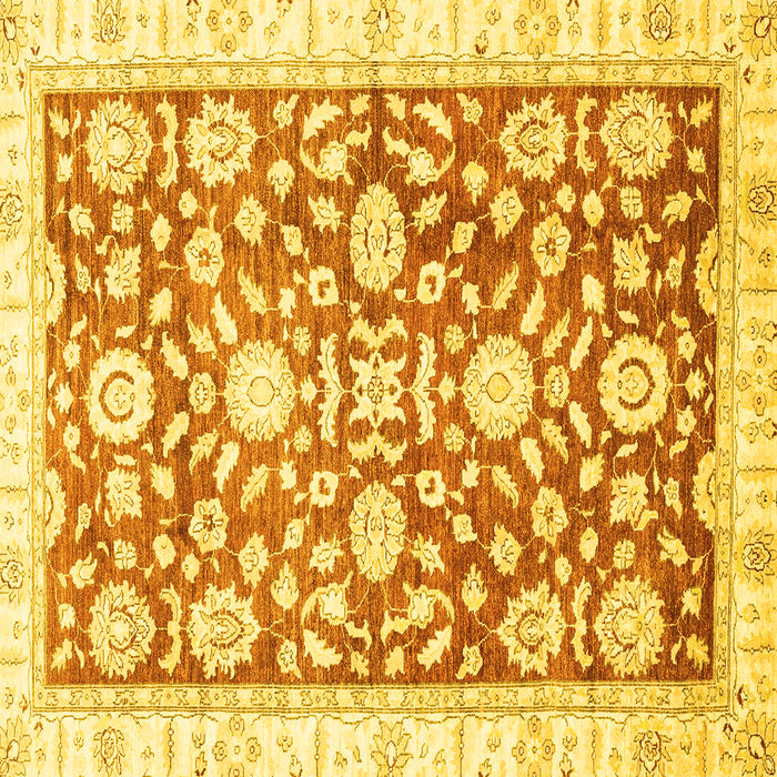 Square Oriental Yellow Traditional Rug, abs3341yw