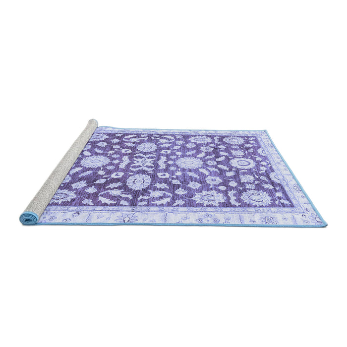 Sideview of Machine Washable Oriental Blue Traditional Rug, wshabs3341blu