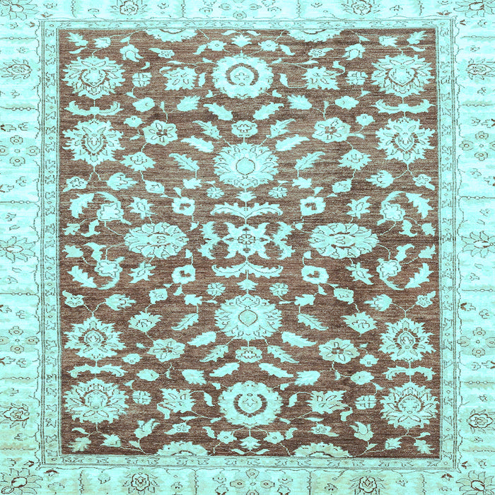 Square Oriental Light Blue Traditional Rug, abs3341lblu