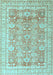 Machine Washable Oriental Light Blue Traditional Rug, wshabs3342lblu