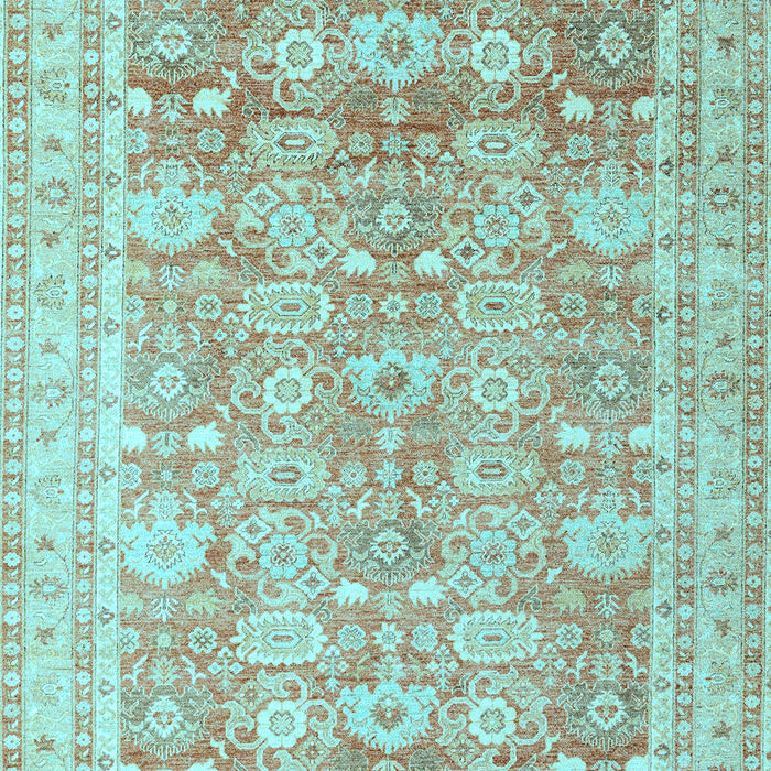 Machine Washable Oriental Light Blue Traditional Rug, wshabs3342lblu