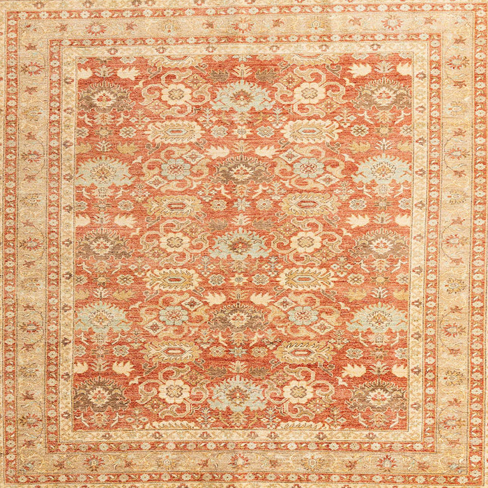 Square Machine Washable Abstract Orange Rug, wshabs3342