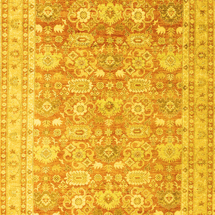 Machine Washable Oriental Yellow Traditional Rug, wshabs3342yw