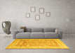 Machine Washable Oriental Yellow Traditional Rug in a Living Room, wshabs3342yw