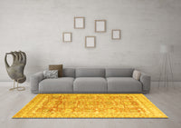 Machine Washable Oriental Yellow Traditional Rug, wshabs3342yw