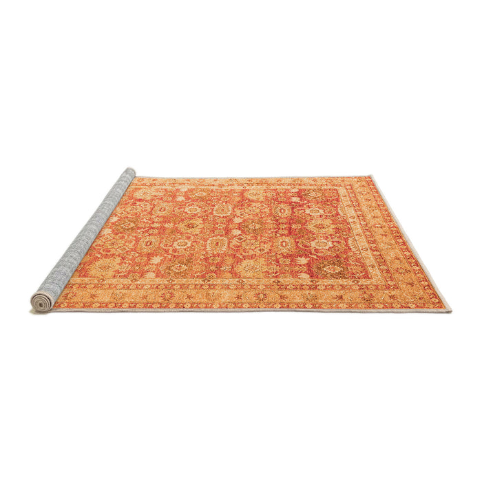 Sideview of Machine Washable Oriental Orange Traditional Area Rugs, wshabs3342org