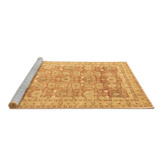Sideview of Machine Washable Oriental Brown Traditional Rug, wshabs3342brn