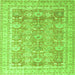 Square Oriental Green Traditional Rug, abs3342grn