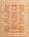 Machine Washable Abstract Orange Rug, wshabs3342