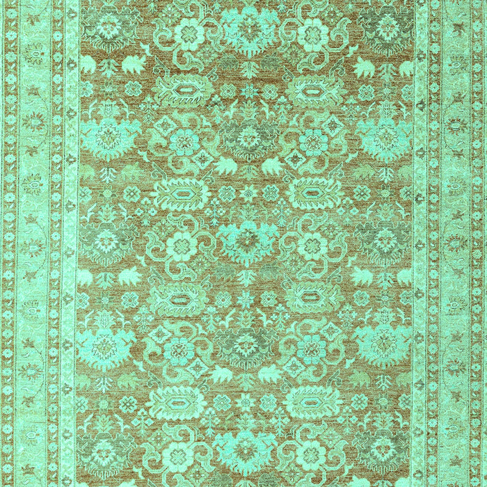 Machine Washable Oriental Turquoise Traditional Area Rugs, wshabs3342turq