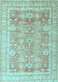 Oriental Light Blue Traditional Rug, abs3342lblu