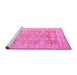 Sideview of Machine Washable Oriental Pink Traditional Rug, wshabs3342pnk