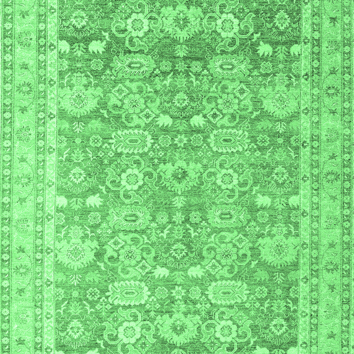 Machine Washable Oriental Emerald Green Traditional Area Rugs, wshabs3342emgrn