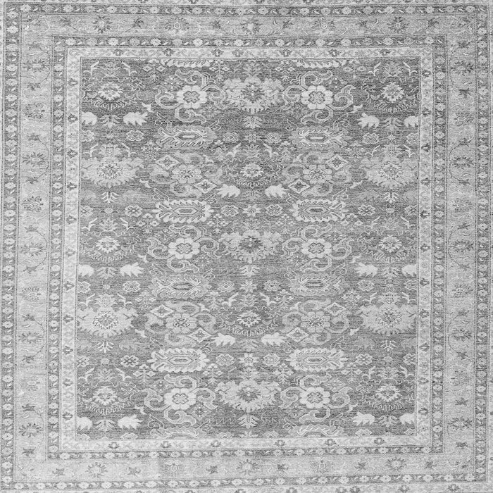Square Machine Washable Oriental Gray Traditional Rug, wshabs3342gry