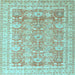 Square Oriental Light Blue Traditional Rug, abs3342lblu