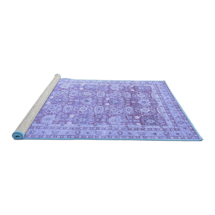 Sideview of Machine Washable Oriental Blue Traditional Rug, wshabs3342blu