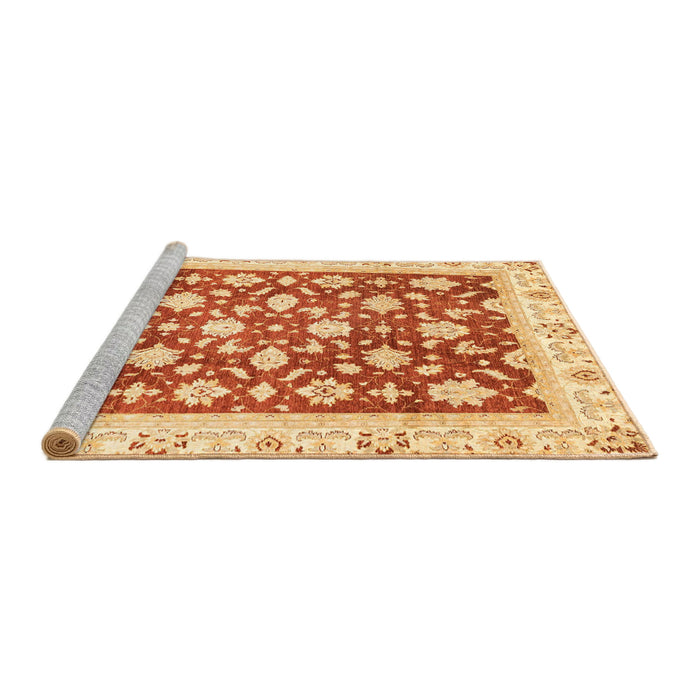 Sideview of Machine Washable Abstract Orange Red Rug, wshabs3343