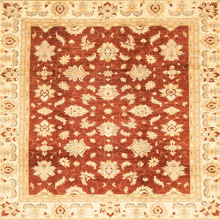 Square Machine Washable Abstract Orange Red Rug, wshabs3343