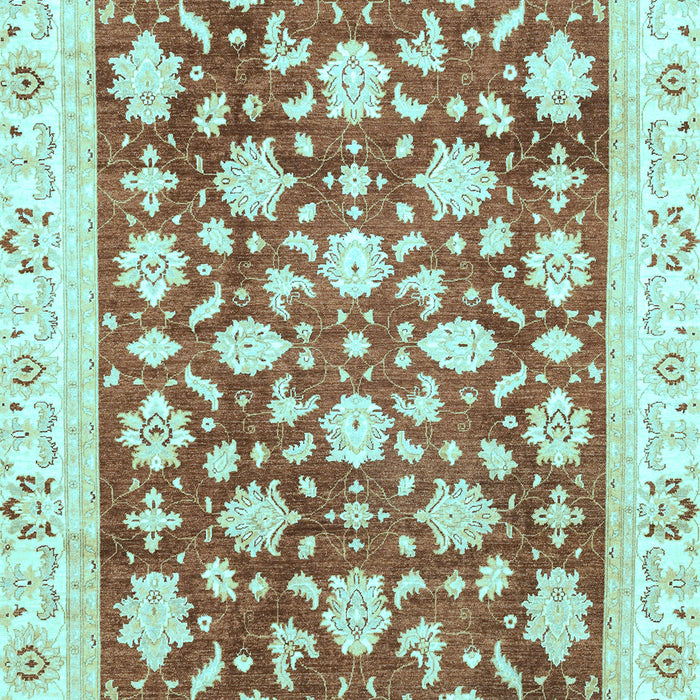 Machine Washable Oriental Light Blue Traditional Rug, wshabs3343lblu