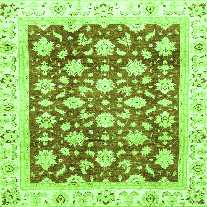 Square Oriental Green Traditional Rug, abs3343grn