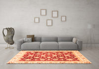 Machine Washable Oriental Orange Traditional Rug, wshabs3343org