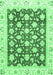 Machine Washable Oriental Emerald Green Traditional Area Rugs, wshabs3343emgrn