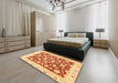 Machine Washable Abstract Orange Red Rug in a Bedroom, wshabs3343