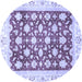 Round Oriental Blue Traditional Rug, abs3343blu