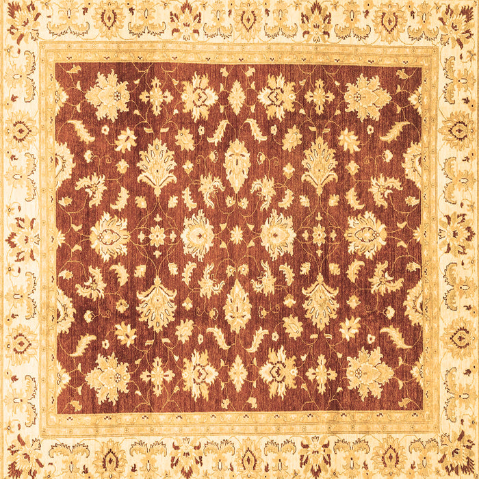 Square Oriental Brown Traditional Rug, abs3343brn