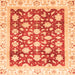 Square Oriental Orange Traditional Rug, abs3343org