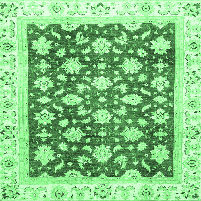Square Oriental Emerald Green Traditional Rug, abs3343emgrn