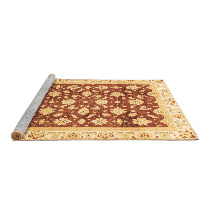 Sideview of Machine Washable Oriental Brown Traditional Rug, wshabs3343brn