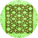 Round Oriental Green Traditional Rug, abs3343grn