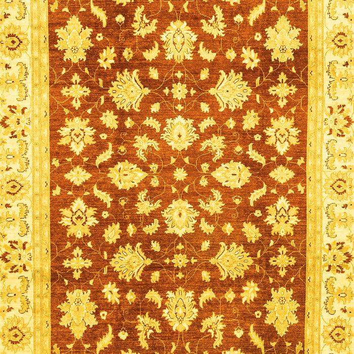 Machine Washable Oriental Yellow Traditional Rug, wshabs3343yw
