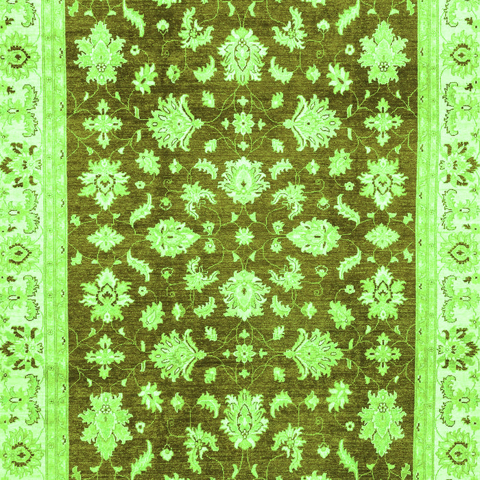 Machine Washable Oriental Green Traditional Area Rugs, wshabs3343grn