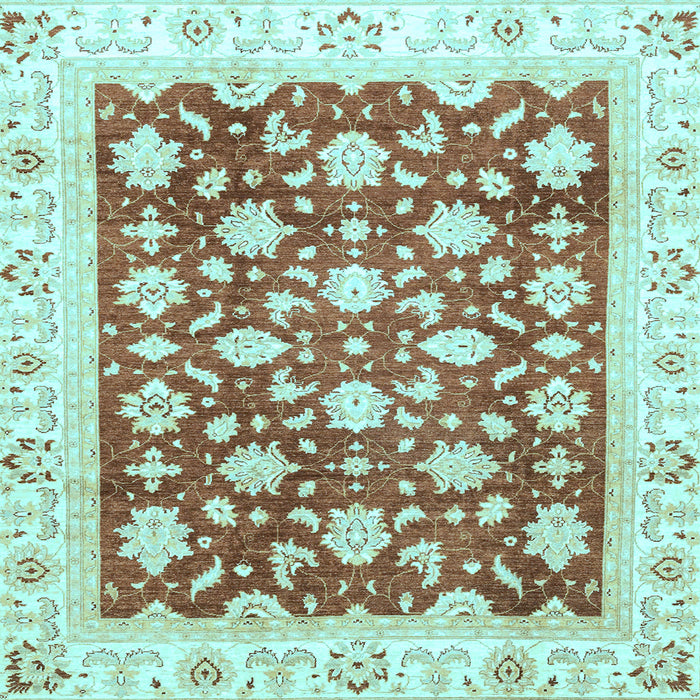 Square Oriental Light Blue Traditional Rug, abs3343lblu