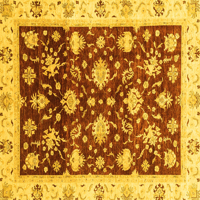 Square Oriental Yellow Traditional Rug, abs3344yw