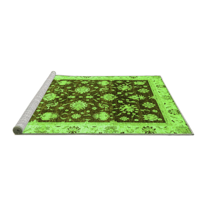 Sideview of Machine Washable Oriental Green Traditional Area Rugs, wshabs3344grn