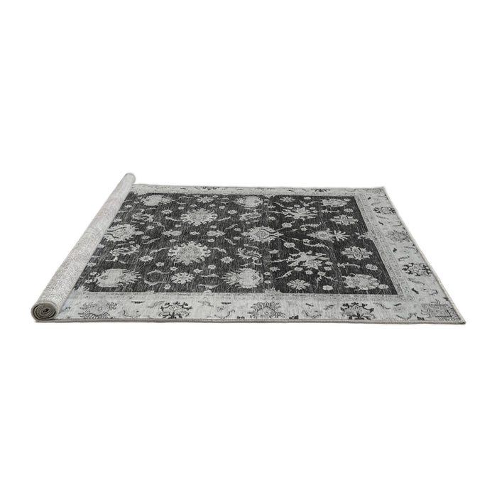 Sideview of Machine Washable Oriental Gray Traditional Rug, wshabs3344gry