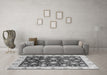 Machine Washable Oriental Gray Traditional Rug in a Living Room,, wshabs3344gry