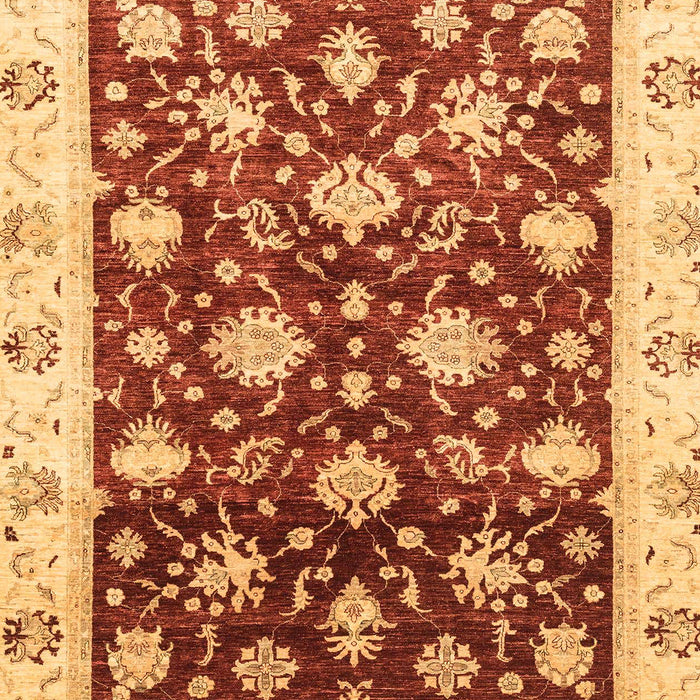 Machine Washable Abstract Saffron Yellow Rug, wshabs3344