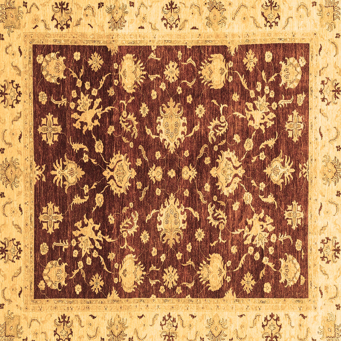 Square Machine Washable Oriental Brown Traditional Rug, wshabs3344brn