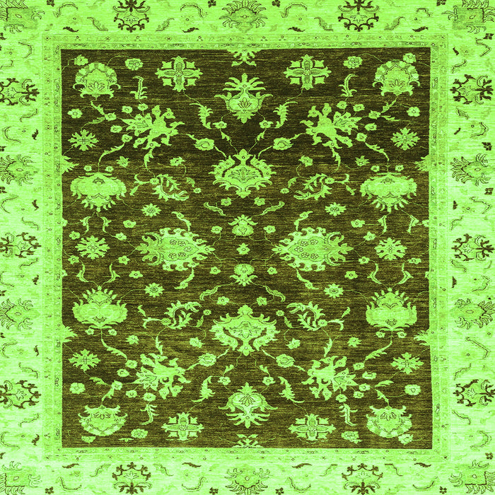 Square Oriental Green Traditional Rug, abs3344grn
