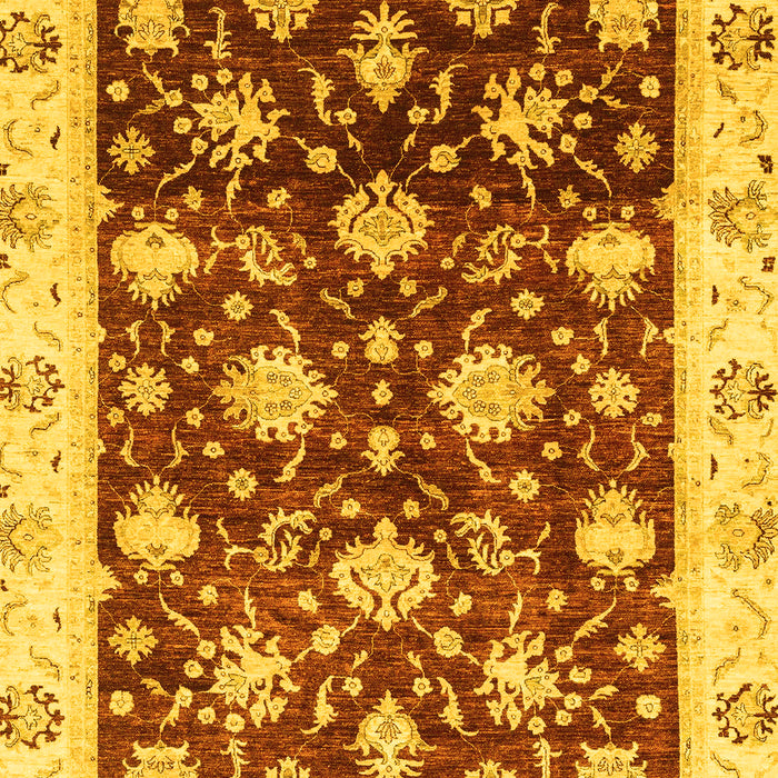 Machine Washable Oriental Yellow Traditional Rug, wshabs3344yw