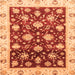 Square Machine Washable Oriental Orange Traditional Area Rugs, wshabs3344org