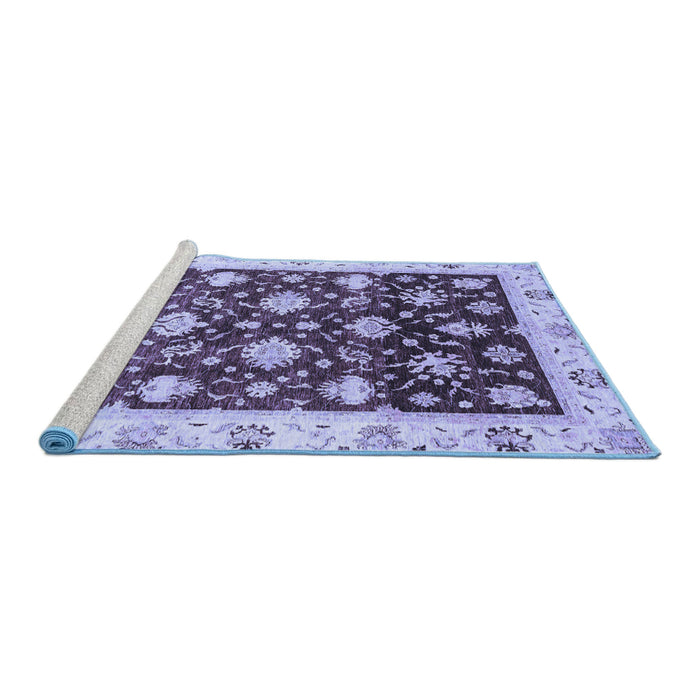 Sideview of Machine Washable Oriental Blue Traditional Rug, wshabs3344blu